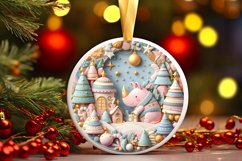 Round Christmas Ornament Sublimation|Clipart Product Image 1