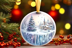Round Christmass Ornament Sublimation|Clipart Product Image 1