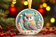 Round Christmas Ornament Sublimation|Clipart Product Image 1