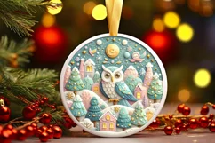 Round Christmas Ornament Sublimation|Clipart Product Image 3