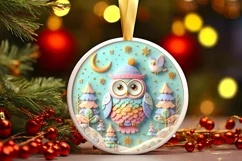Round Christmas Ornament Sublimation|Clipart Product Image 1