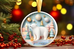 Round Christmas Ornament Sublimation|Clipart Product Image 1