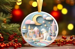 Round Christmas Ornament Sublimation|Clipart Product Image 3