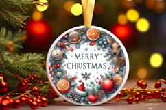 Round Christmass Ornament Sublimation|Clipart Product Image 1