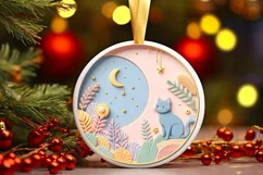 Round Christmas Ornament Sublimation|Clipart Product Image 1