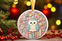 Round Christmas Ornament Sublimation|Clipart Product Image 3