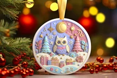 Round Christmas Ornament Sublimation|Clipart Product Image 3