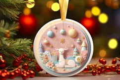 Round Christmas Ornament Sublimation|Clipart Product Image 3