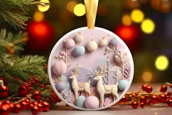 Round Christmas Ornament Sublimation|Clipart Product Image 1