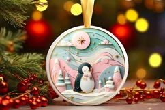 Round Christmas Ornament Sublimation|Clipart Product Image 3