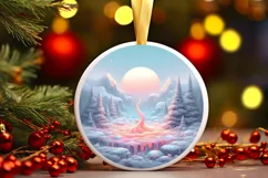 Pastel Winter Scene Digital Painting PNG Product Image 3