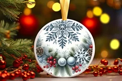 Watercolor Snowflake Christmas PNG Product Image 1