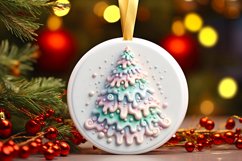 Winter Scene 3D Christmass Round Ornament PNG Product Image 1