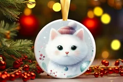 Cat Christmas Ornament PNG Product Image 3