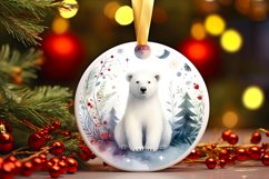 Polar Bear Christmas Ornament Sublimation PNG Product Image 2