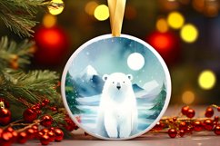 Polar Bear Christmas Ornament Sublimation PNG Product Image 3