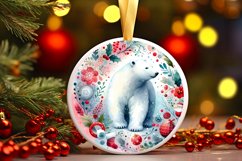 Polar Bear Christmas Ornament Sublimation PNG Product Image 3