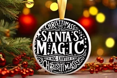 Santa's Magic Christmas Ornament Sublimation PNG Product Image 3
