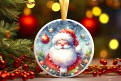 Santa Round Sticker Sublimation PNG Product Image 2