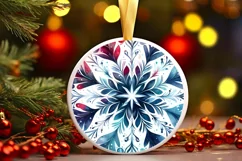 Snow Flake Christmas Ornament Sublimation PNG Product Image 2