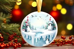 Melting Winter Scene with Penguins Sublimation PNG Product Image 3