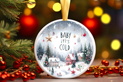 Round Christmass Ornament Sublimation|Clipart Product Image 1