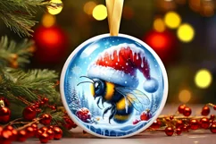 Melting Winter Scene Bee Portrait Sublimation PNG Product Image 2