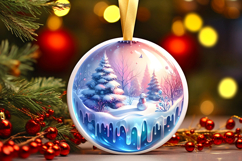 Round Christmass Ornament Sublimation|Clipart Product Image 1