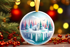 Round Christmass Ornament Sublimation|Clipart Product Image 1