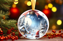 Round Christmass Ornament Sublimation|Clipart Product Image 1