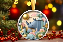 Round Christmas Ornament Sublimation|Clipart Product Image 1