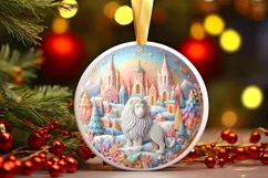 Round Christmas Ornament Sublimation|Clipart Product Image 1