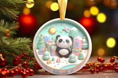 Round Christmas Ornament Sublimation|Clipart Product Image 1