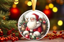 Santa Christmas Round Ornament Sublimation PNG Product Image 3