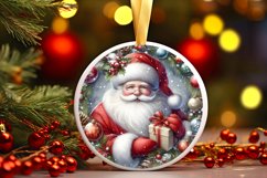 Santa Christmas Round Ornament Sublimation PNG Product Image 3