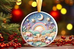 Round Christmas Ornament Sublimation|Clipart Product Image 3