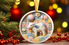 Round Christmas Ornament Sublimation|Clipart Product Image 3