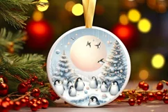 Round Penguins Melting Winter Sublimation PNG Product Image 2
