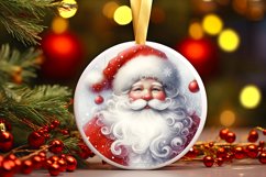 Santa Christmas Round Ornament Sublimation PNG Product Image 2