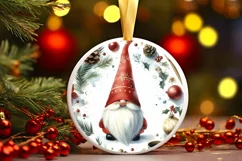 Gnome Winter Scene Round Ornament Sublimation PNG Product Image 3