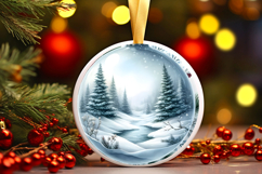 Round Christmass Ornament Sublimation|Clipart Product Image 1