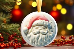 Santa Round Ornament Sublimation PNG Product Image 1