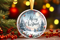 Round Christmass Ornament Sublimation|Clipart Product Image 1