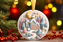 Round Christmas Ornament Sublimation|Clipart Product Image 3