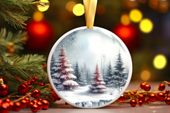 Round Christmass Ornament Sublimation|Clipart Product Image 1
