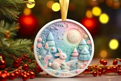 Round Christmas Ornament Sublimation|Clipart Product Image 3