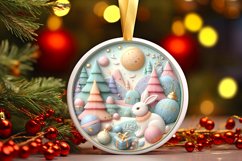 Round Christmas Ornament Sublimation|Clipart Product Image 3