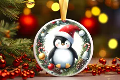 Round Christmass Ornament Sublimation|Clipart Product Image 1