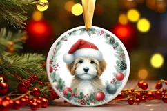 Dog Christmas Ornament Sublimation PNG Product Image 3