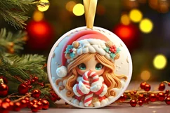 Santa's Girl Sublimation PNG Product Image 3